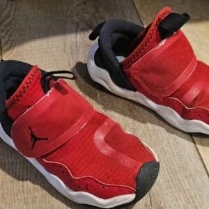 Jordan Kids Red and Black Sneakers